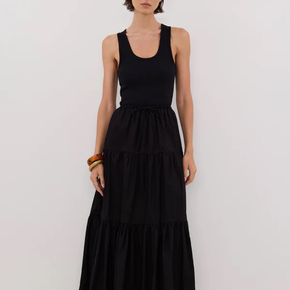 DISSH Fletcher Black Tiered Maxi Skirt